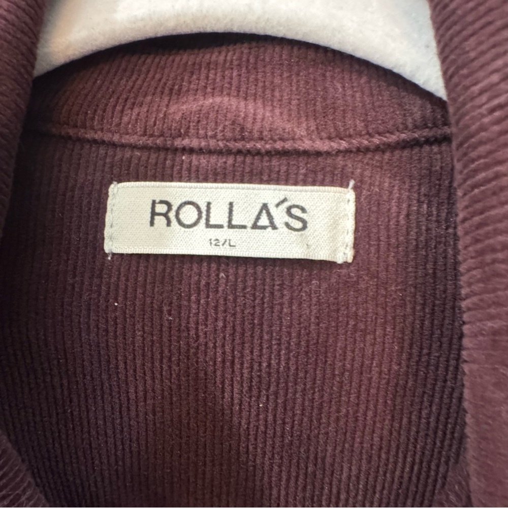 Rolla’s Corduroy Jumpsuit Burgundy 70s Retro Wide Leg Utility Boho Chic - Picture 9 of 12